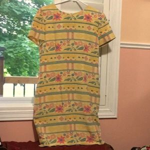 Vintage, 1970, Silk dress, Talbots, US 8. floral design.